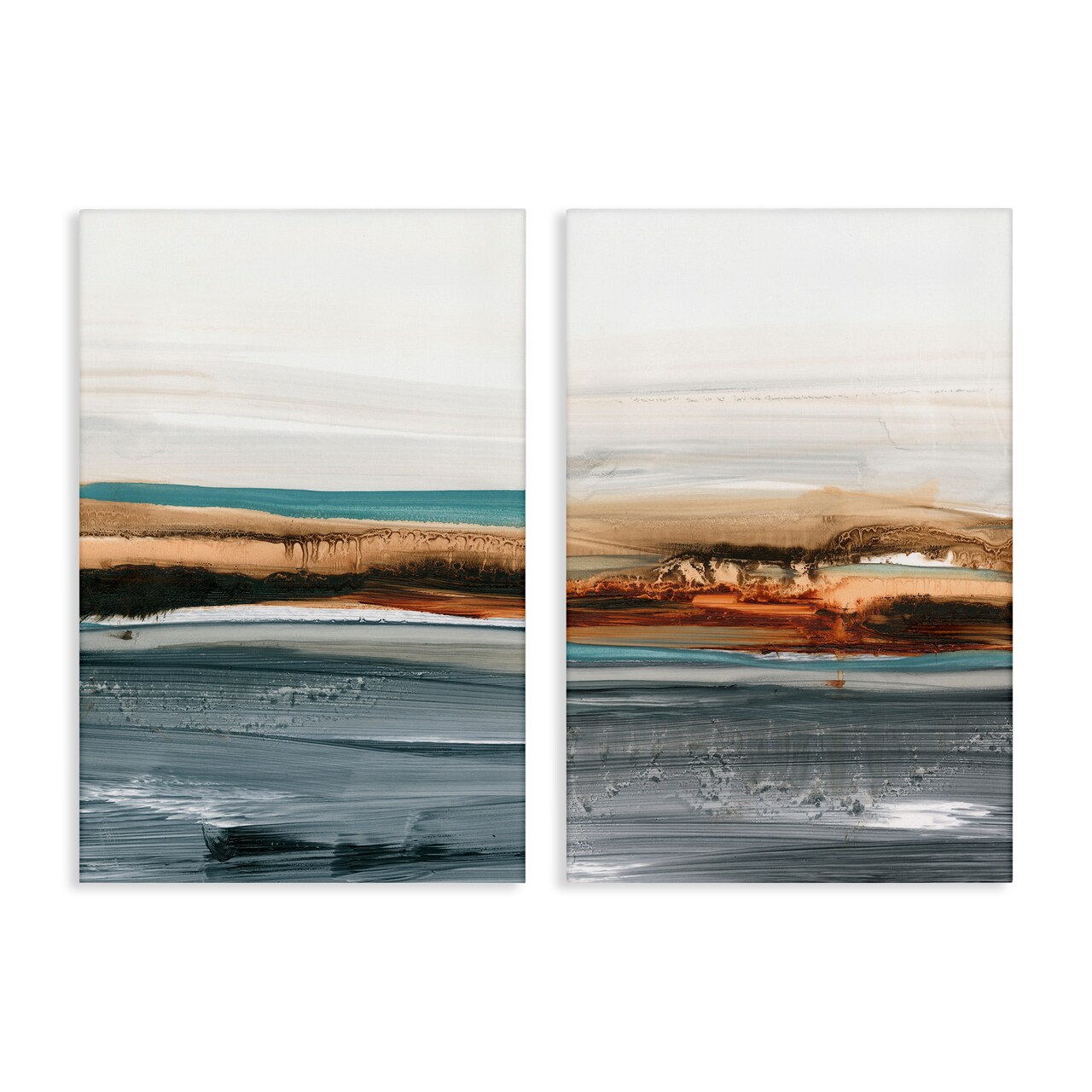 Stupell Industries Coastal Beach Impression 2pc Canvas Wall Art Set Design by Ethan Harper